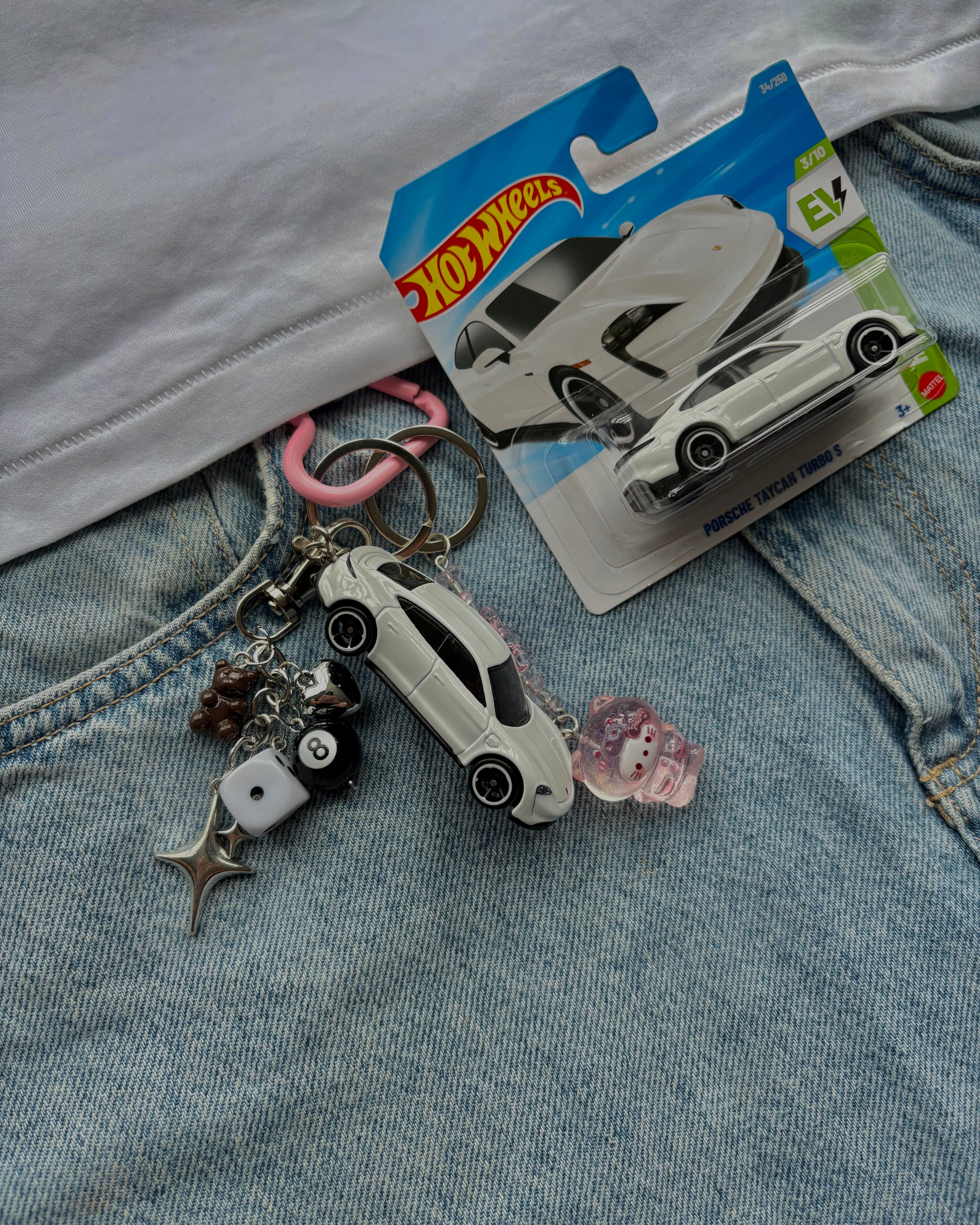 Hot Wheels keychain Porsche Taycan Turbo S