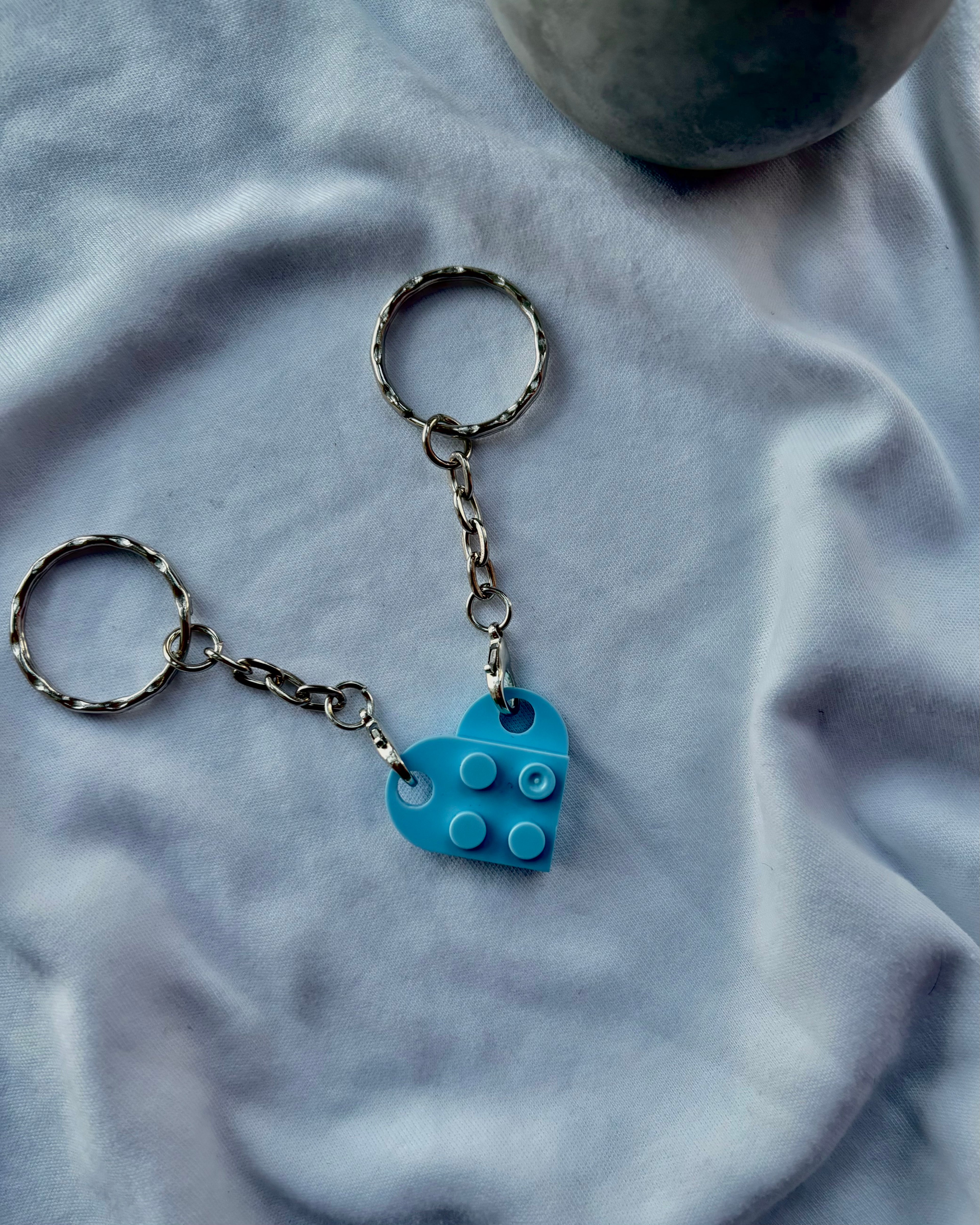 Couple heart keychains