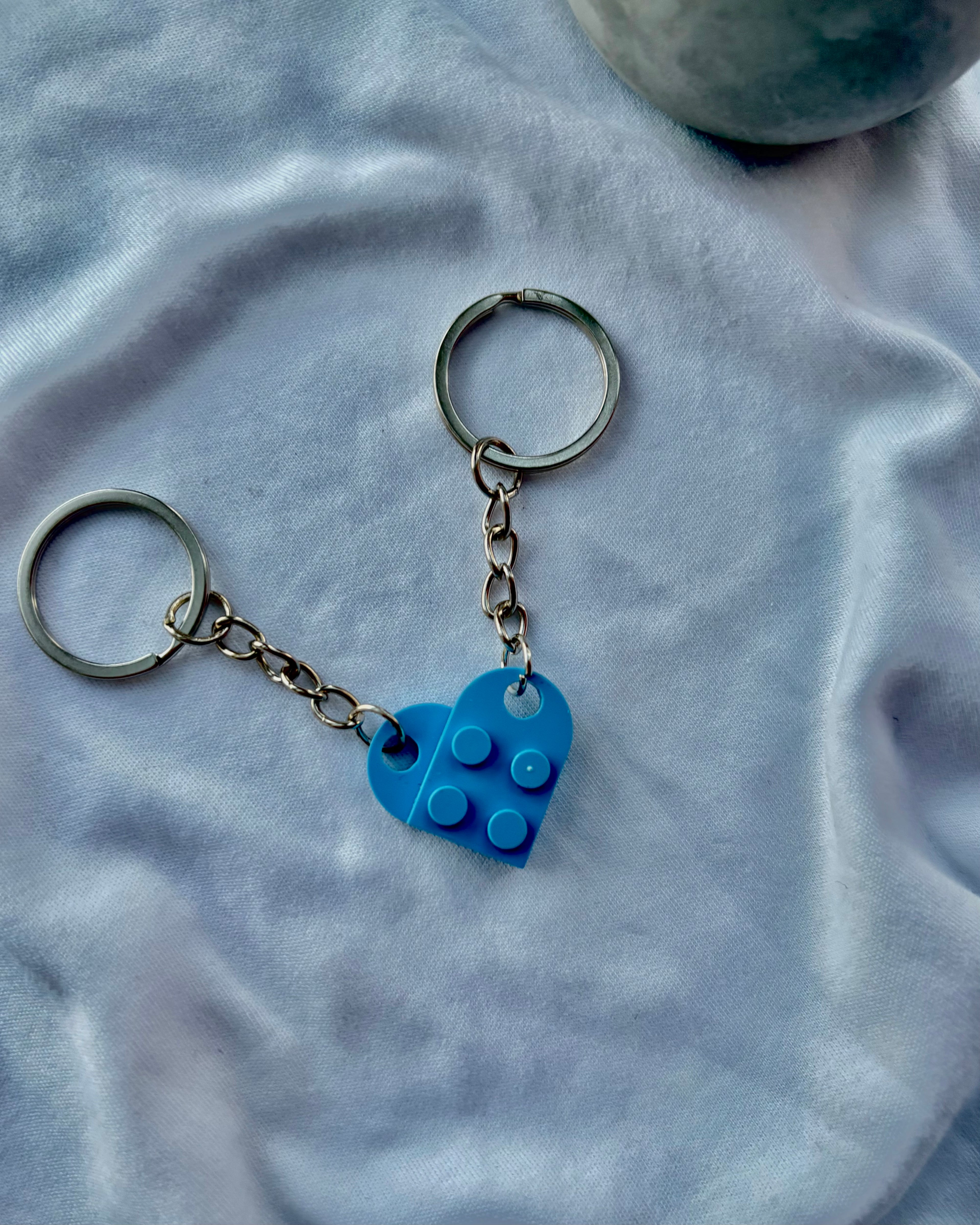 Couple heart keychains