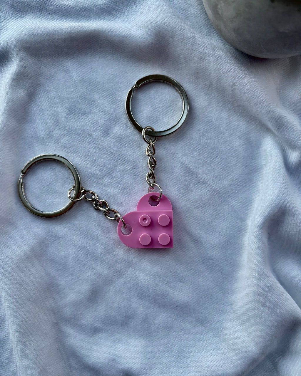 Couple heart keychains