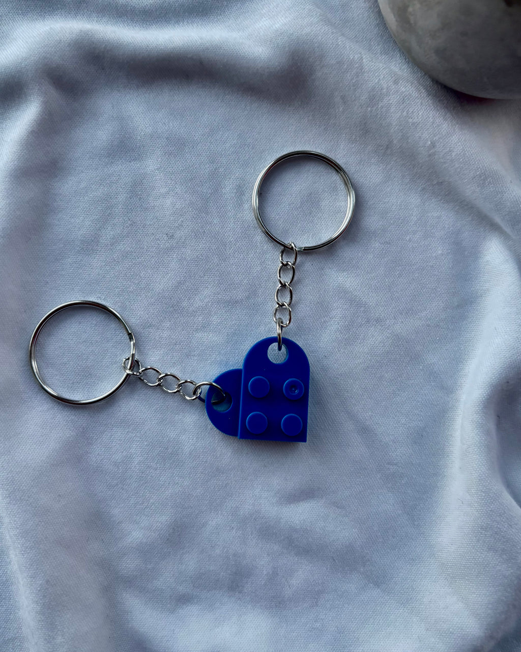 Couple heart keychains