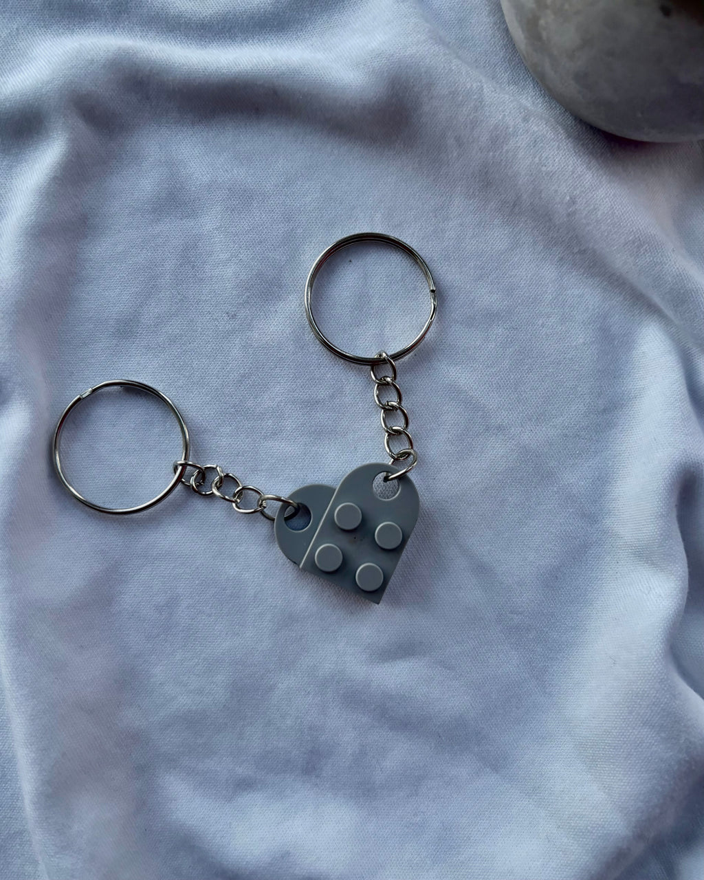 Couple heart keychains