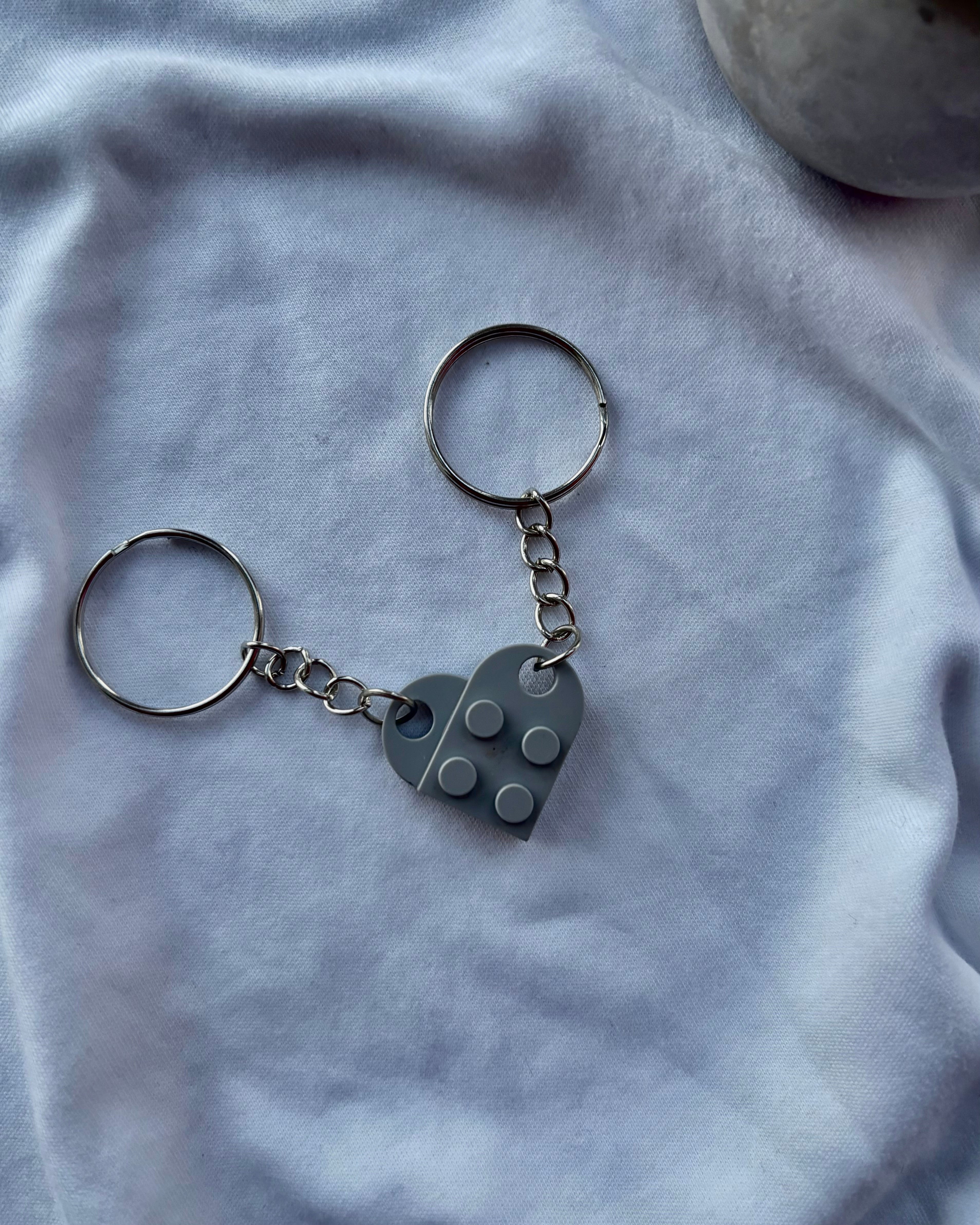 Couple heart keychains