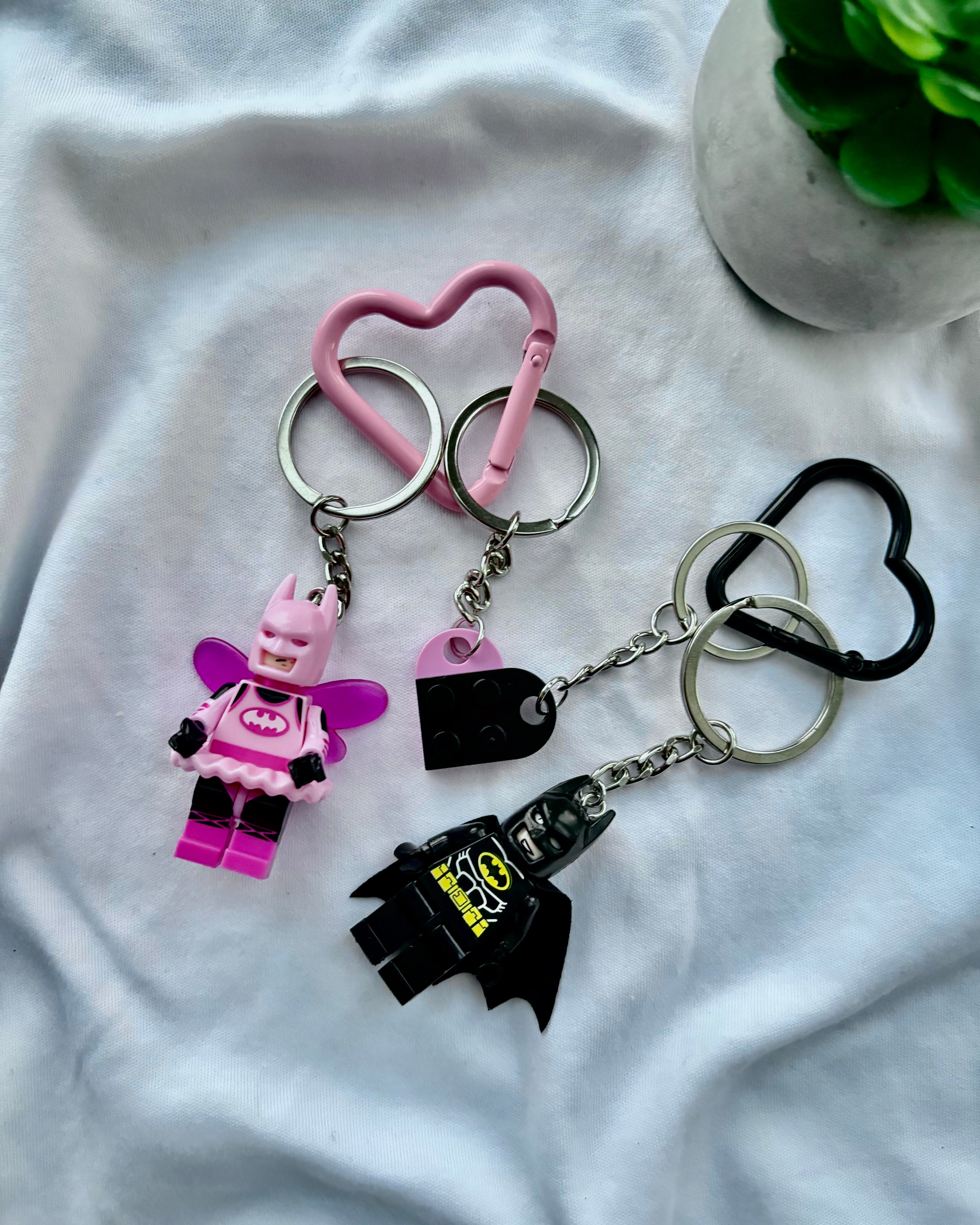 Brick couple keychains