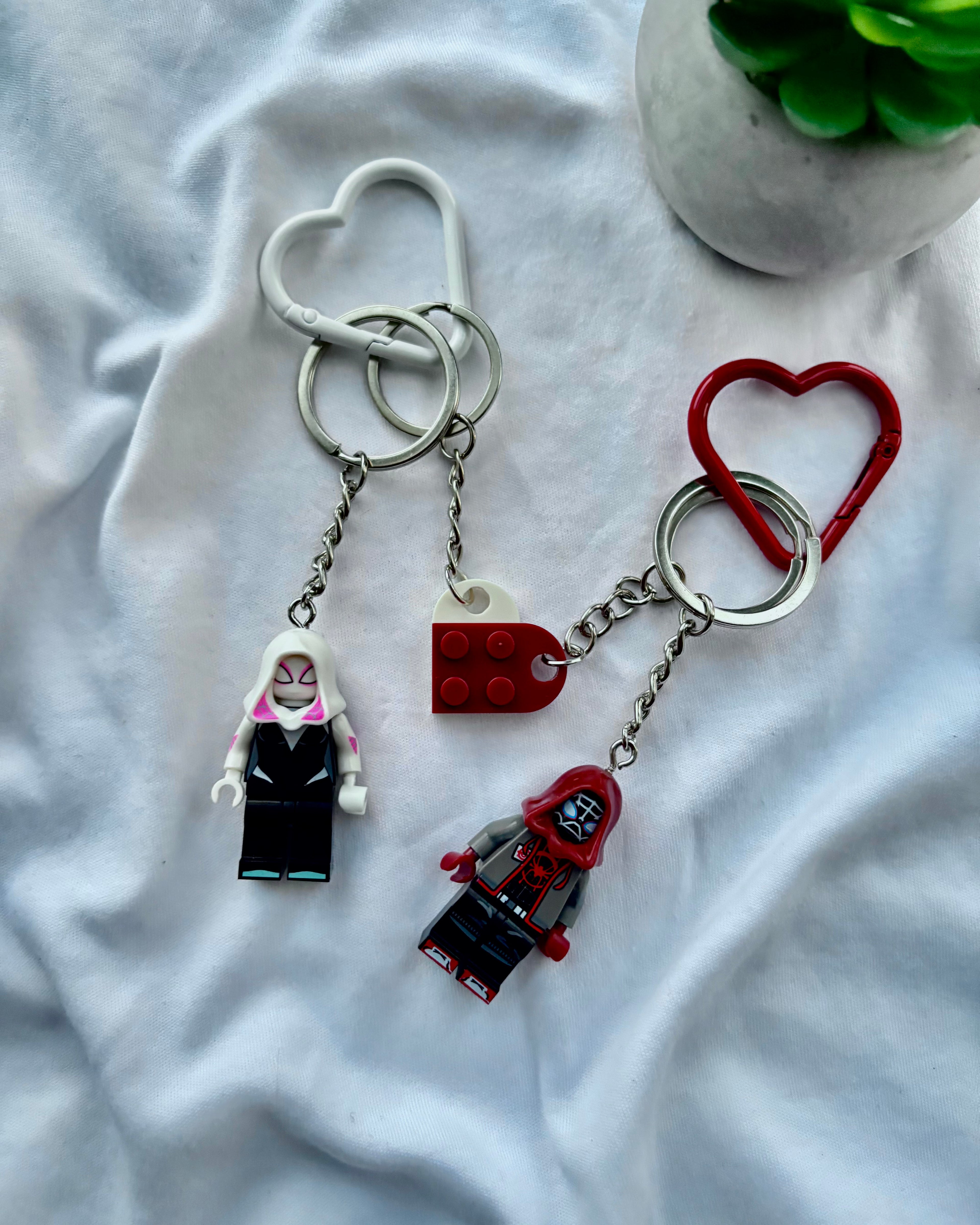 Brick couple keychains
