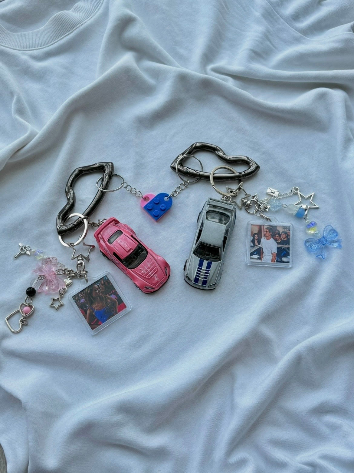 Couple Fast and Furious keychains (Brian's and Suki's)