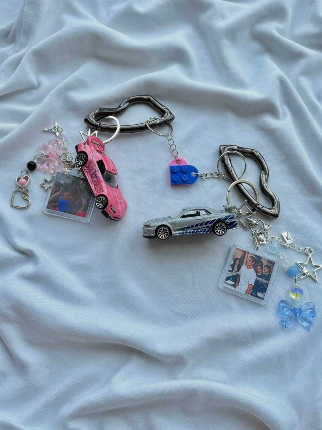 Couple Fast and Furious keychains (Brian's and Suki's)
