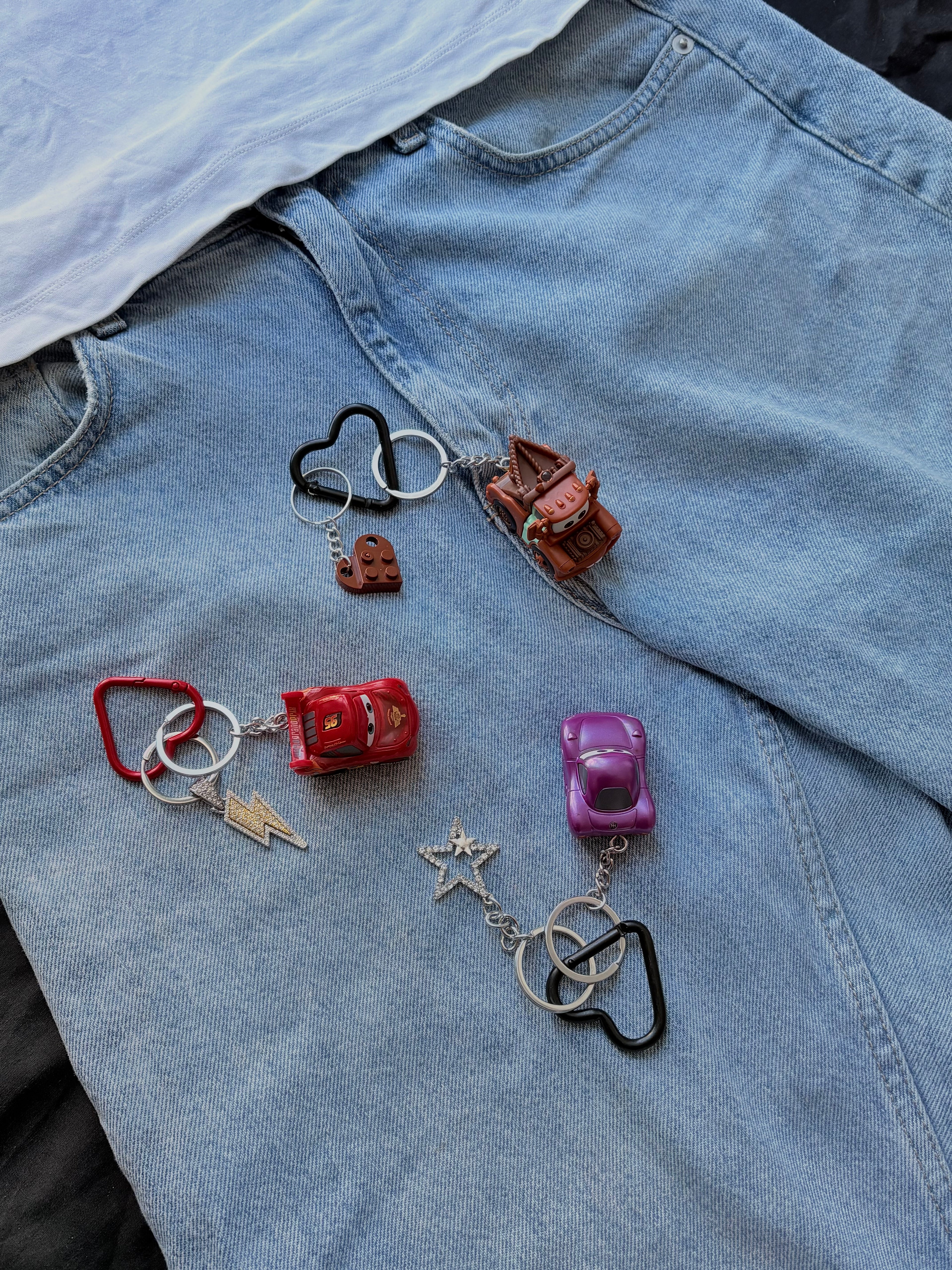 Mini Disney Cars keychains ( McQueen,Mater,Holley )