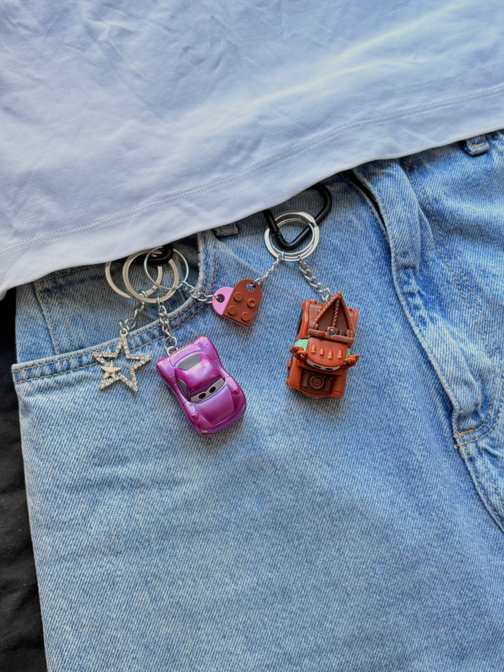 Mini Disney Cars keychains ( McQueen,Mater,Holley )