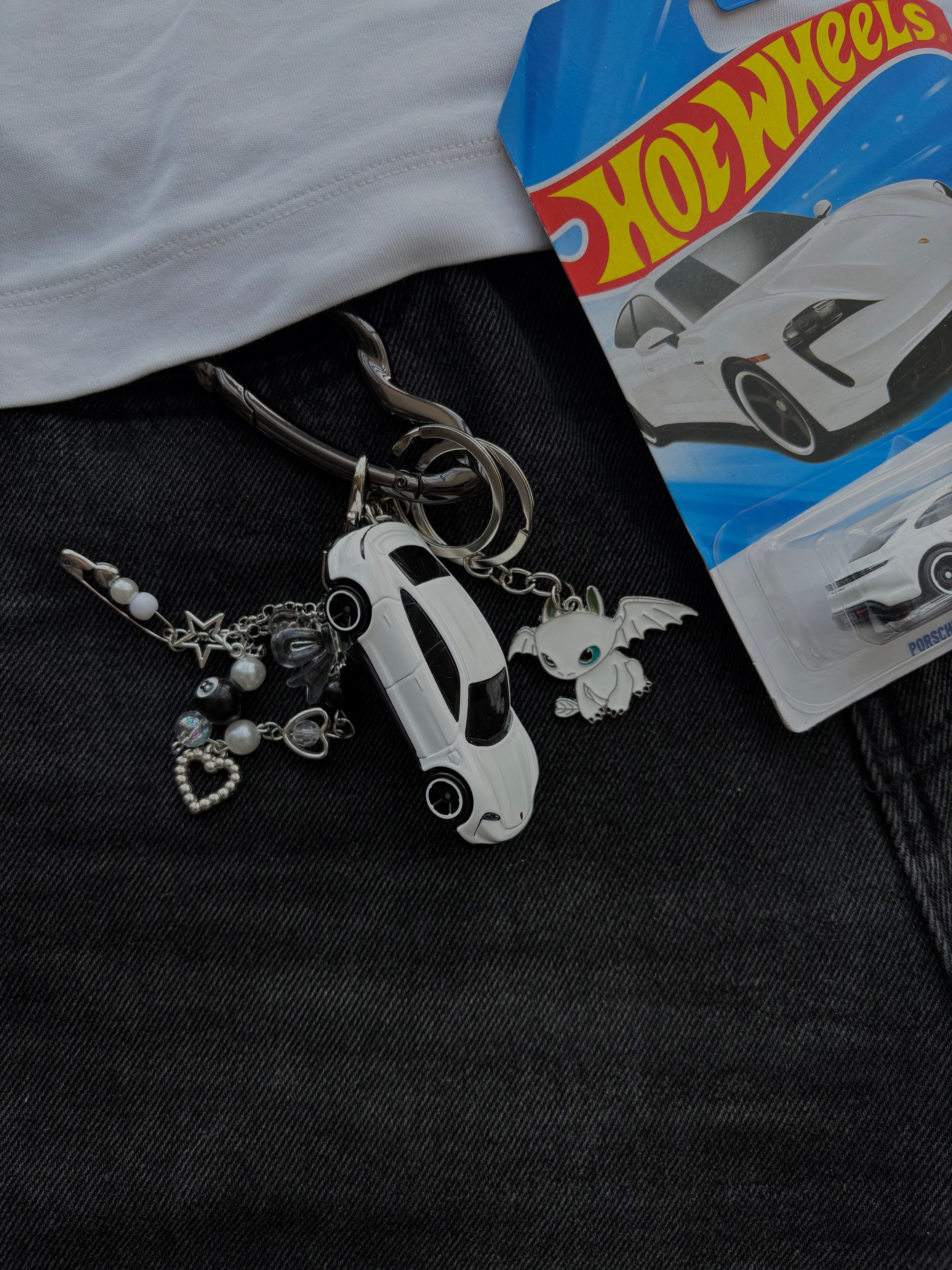 Hot Wheels keychain Porsche Taycan Turbo S