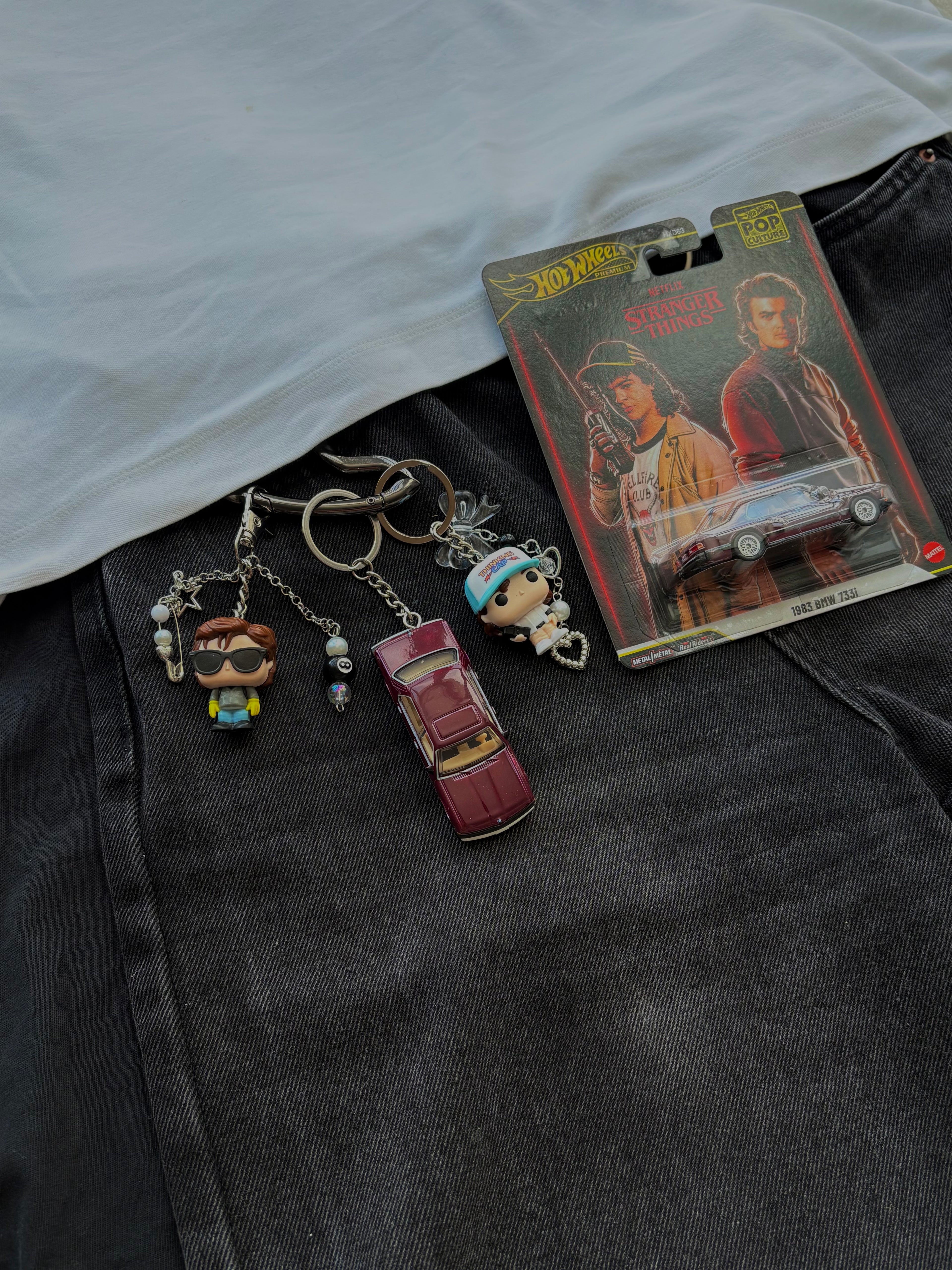 Hot Wheels keychain BMW 733i from Stranger Things