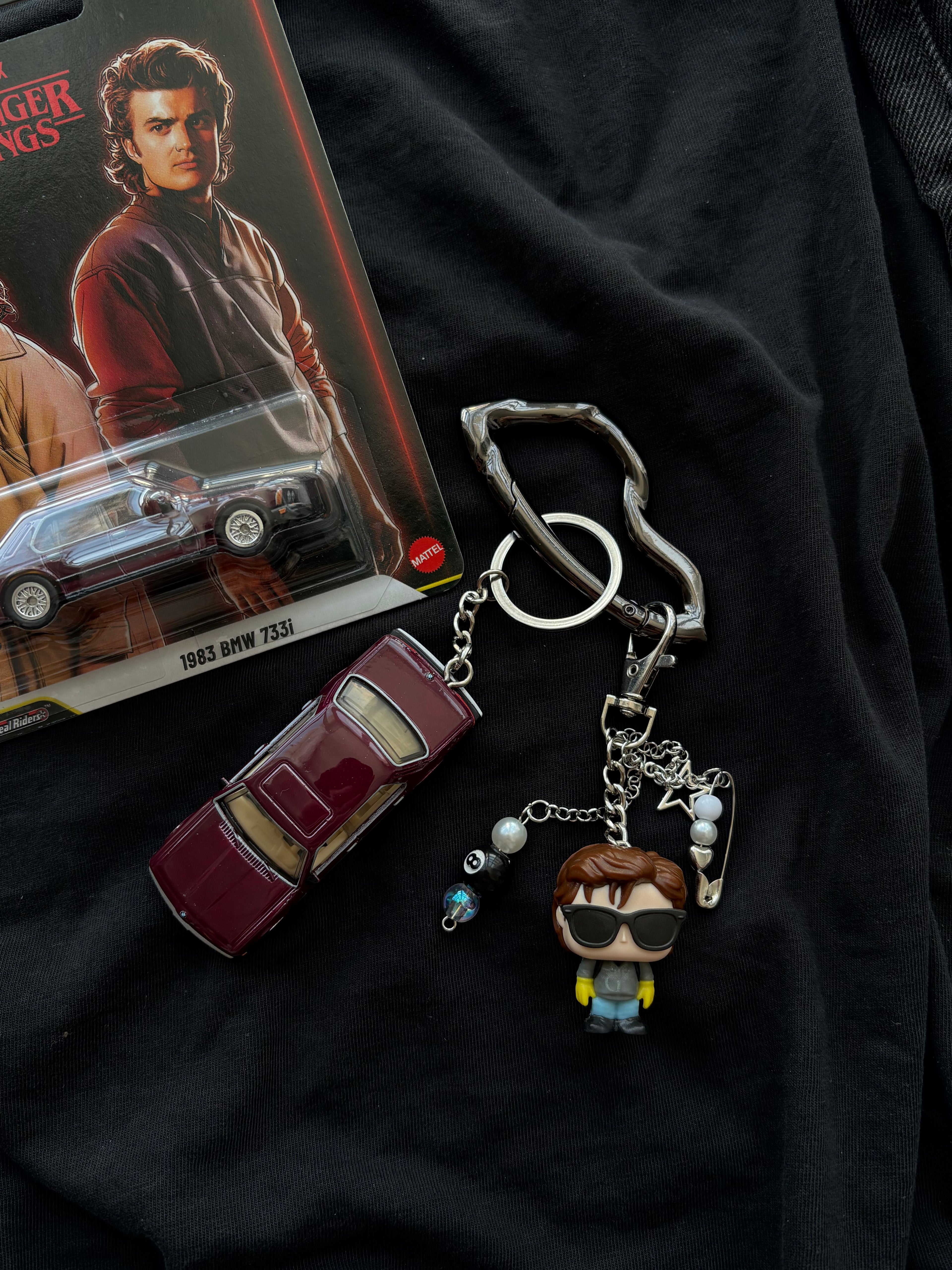 Hot Wheels keychain BMW 733i from Stranger Things