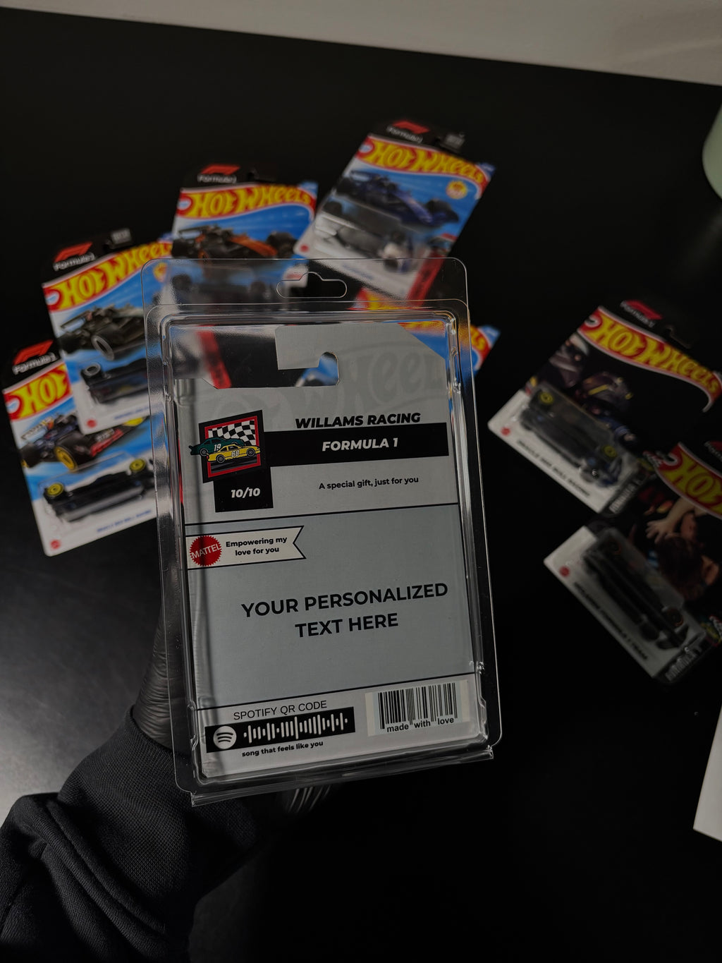 Custom hot wheels package f1 edition